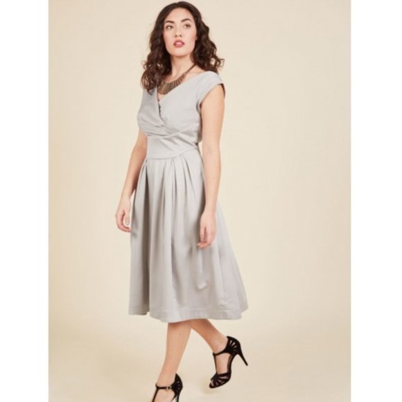 Emily & Fin Midi Dress - Smokey Grey - Picture 1 of 5